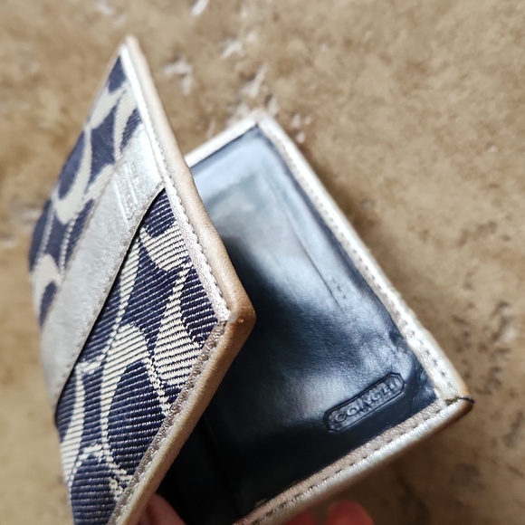 Coach Brown And Gold Card Wallet - Picture 6 of 10